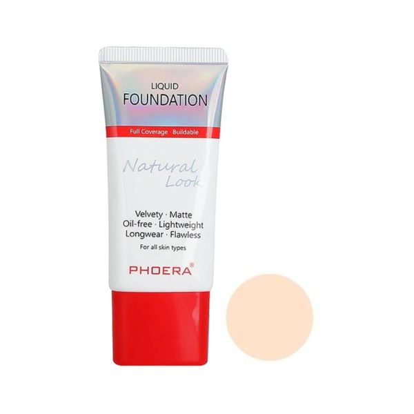 Base Phoera Natural Look Liquid Foundation 101 Porcelain - 30mL