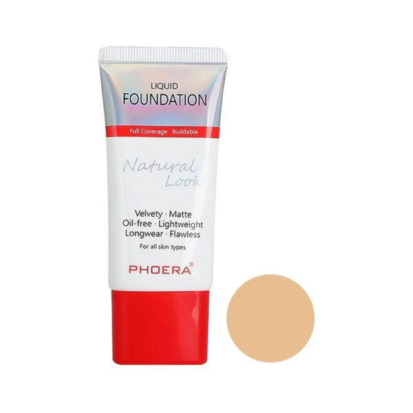 Base Phoera Natural Look Liquid Foundation 104A Natural Beige - 30mL