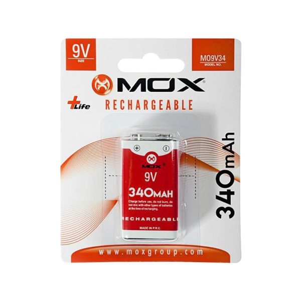 Bateria MOX 9V Recarregável 340mAh MO9V34