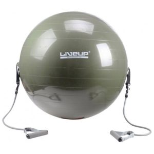 Bola Suíça para Pilates LiveUP LS3227 65 CM com Extensores