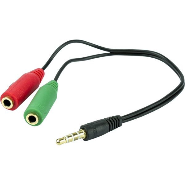 Cabo Adaptador Fone/Microfone P3 Macho para P2 Fêmea