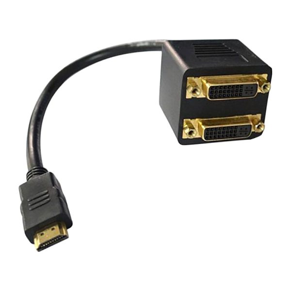 Cabo Adaptador HLD HDMI para 2x DVI-I Fêmea