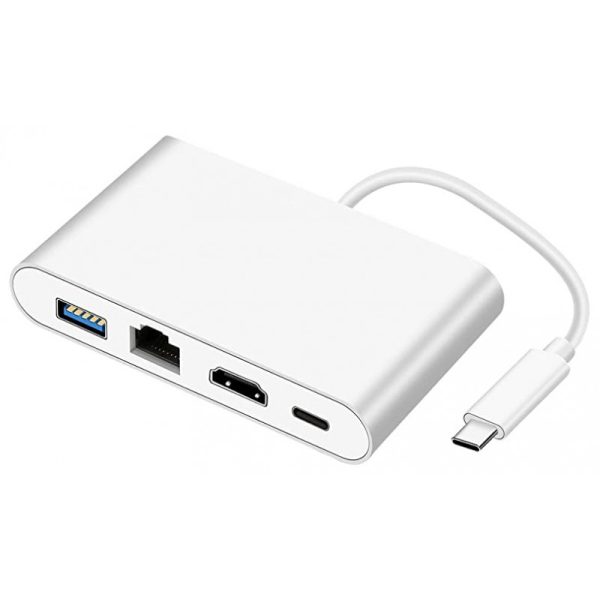 Cabo Adaptador USB-C para HDMI/RJ45/USB 3.0/USB-C