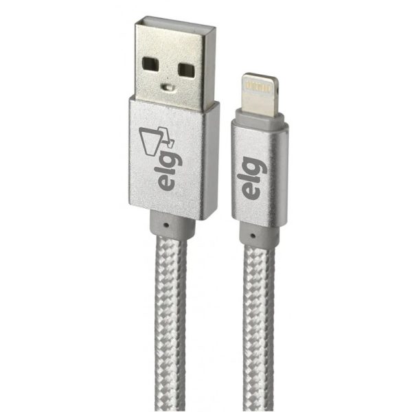 Cabo Lightning USB ELG L810BS Nylon Reforçado (1 metro) Prata