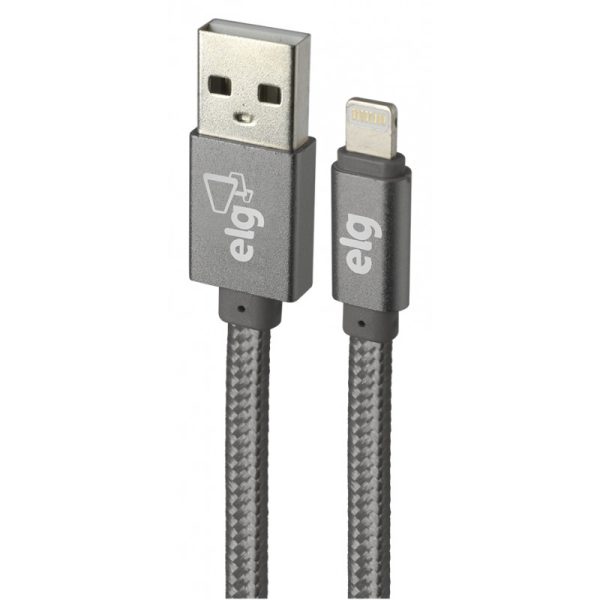 Cabo Lightning USB ELG L810BY Nylon Reforçado (1 metro) Cinza