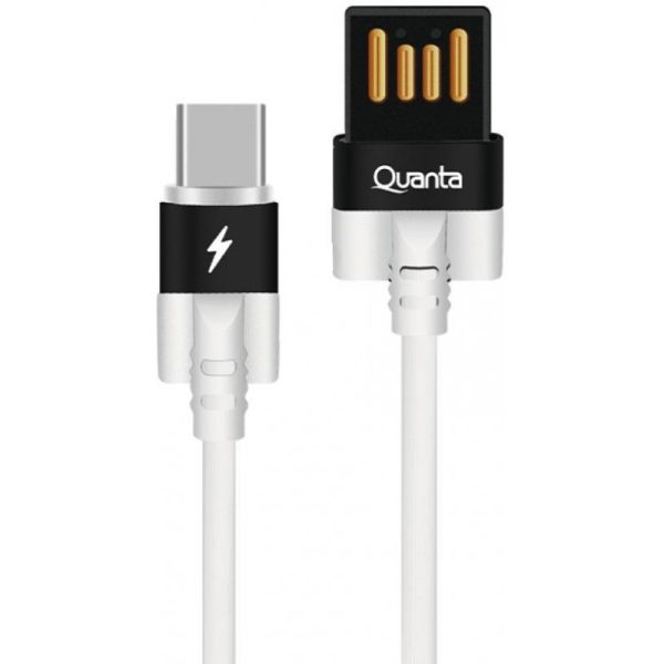 Cabo USB para USB-C 3A Quanta QTCUTC50  Branco