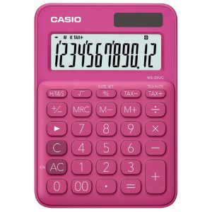 Calculadora Casio MS-20UC-RD (12 Dígitos) - Fúcsia