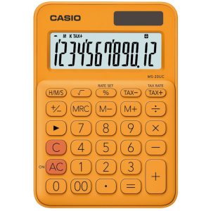 Calculadora Casio MS-20UC-RG (12 Dígitos) - Laranja
