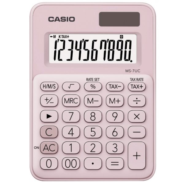 Calculadora Casio MS-7UC-LB (10 Dígitos) - Rosa