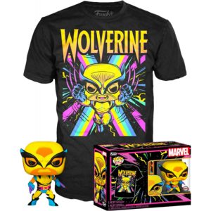 Camisa + Boneco Wolverine - Marvel Black Light - Funko POP! Tees