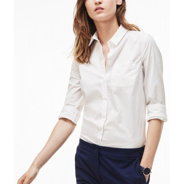 Camisa Lacoste Slim Fit Stretch Poplin CF7469 21 001 - Feminino