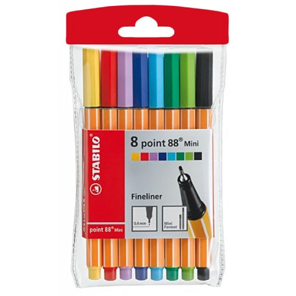 Caneta Fineliner Stabilo Mini Point 88 0.4 mm - (8 Cores)