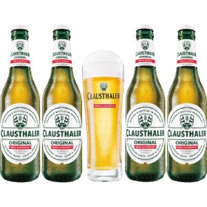 Cerveja Clausthaler Original - Sem álcool 4x330mL + Copo
