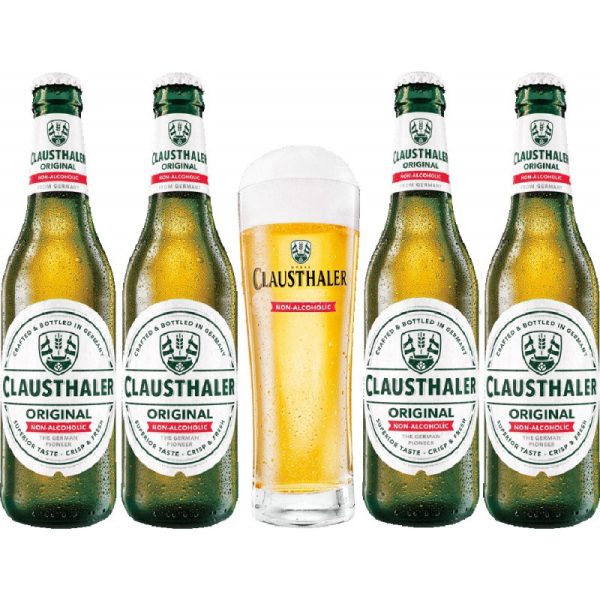 Cerveja Clausthaler Original - Sem álcool 4x330mL + Copo