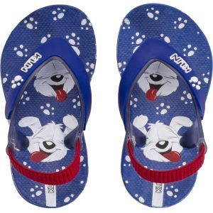 Chinelo Infantil KLIN Acqua Print 442 - Royal/Vermelho