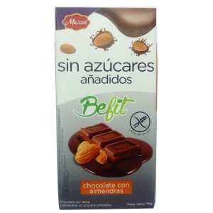 Chocolate Mazzei Befit Sem Açúcar Chocolate com Amêndoas 75g