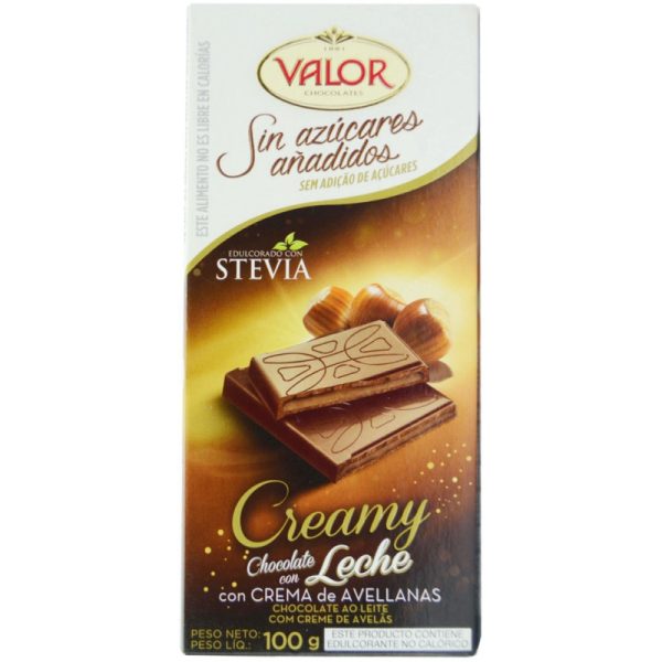 Chocolate Valor Ao Leite com Mousse de Avelã Sem Adição de Açúcar 100 Gr