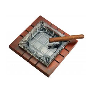 Cinzeiro ASH4CW Madeira e Cristal