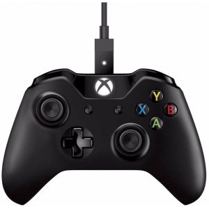 Controle sem Fio Microsoft Xbox One 1708 com Cabo para Windows Preto