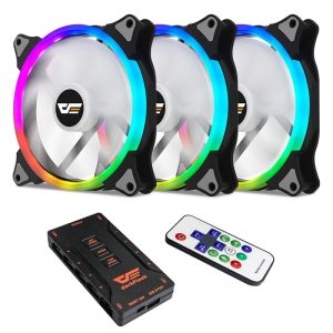 Cooler para Gabinete DarkFlash CS140 com Controle - RGB (3 Unidades)