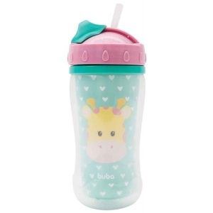 Copo infantil parede dupla animal fun jirafa Buba 12087