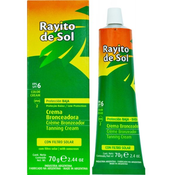 Creme Bronzeador Rayito de Sol Filtro Solar 6FPS - 70g