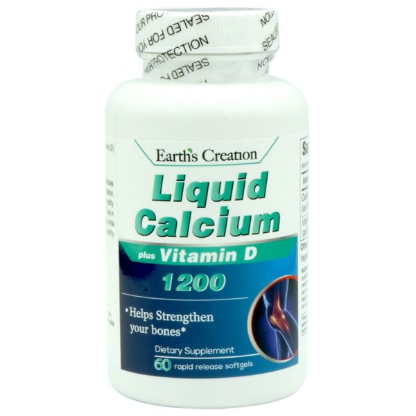 Earth's Creation Liquid Calcium Vitamin D 1200 (60 Softgels)