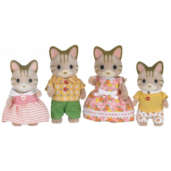 Epoch Sylvanian Families Striped Cat Family 5180 - 4 Pcs