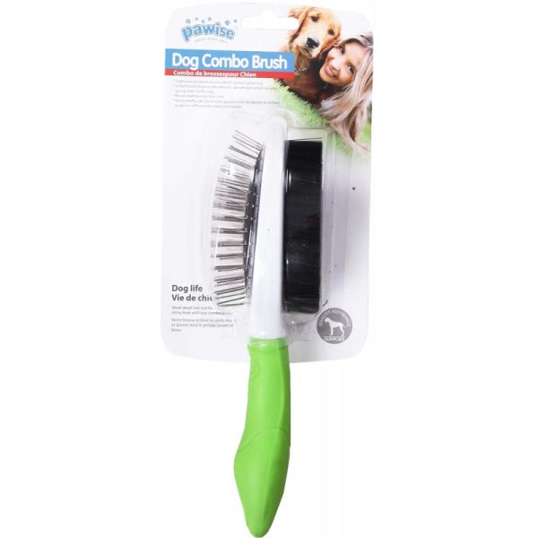 Escova de cachorro 2 em 1 Verde - Pawise Dog Brush 11464