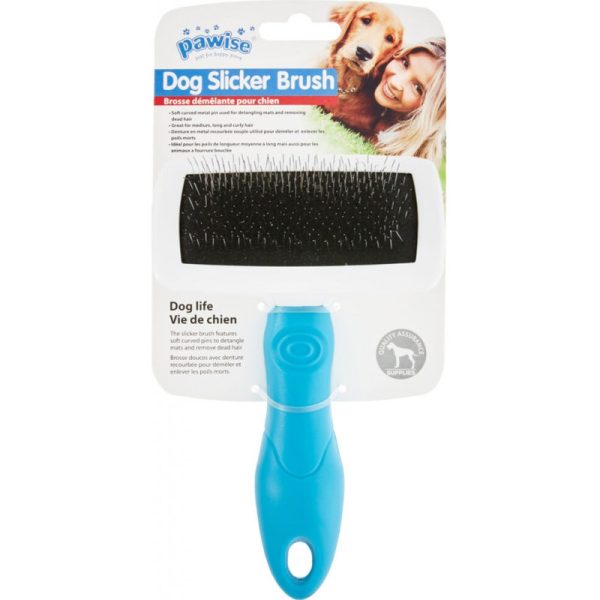 Escova de cachorro Turquesa M - Pawise Dog Slicker Brush 11462