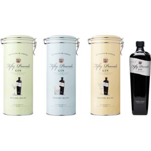 Gin Fifty Pounds London Dry 700mL com (Estojo de Metal  Variados)