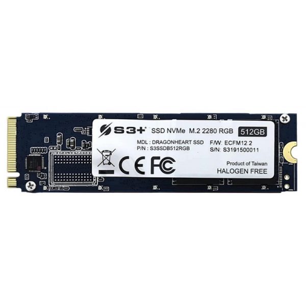 HD SSD S3+ M.2 NVMe PCIe 512GB DragonHeart S3SSDB512RGB