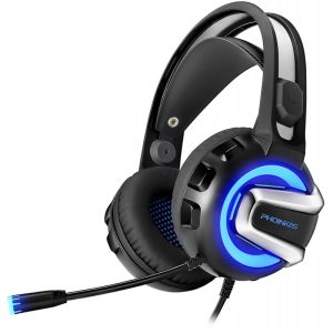 Headset para Jogos Phoinikas H-4 com Microfone Preto/ Azul