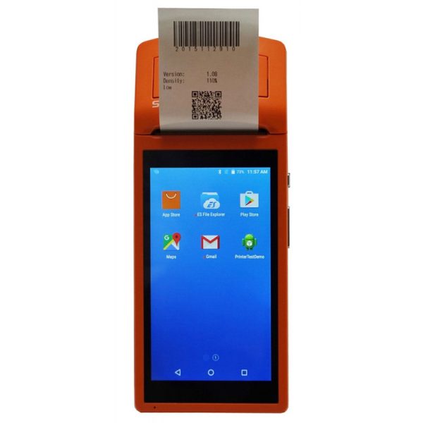 Impressora e Coletor de Dados Sunmi Wireless V1S Android 6.0 Laranja