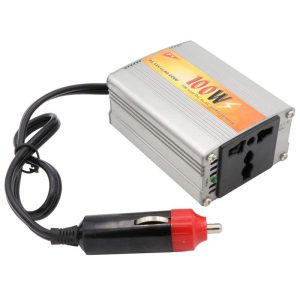 Inversor de Voltagem para Carro Power Inverter 12V a 220V 100W - Prata