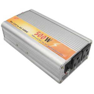 Inversor de Voltagem para Carro Power Inverter 12V a 220V 500W - Prata