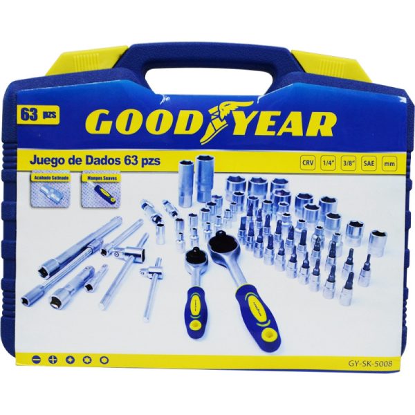 Jogo de Chave Goodyear GY-SK-5008 Chrome Vanadium 63 Peças