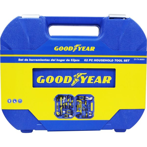 Jogo de Ferramentas Goodyear GY-TK-90551 com Maleta - 62 Peças