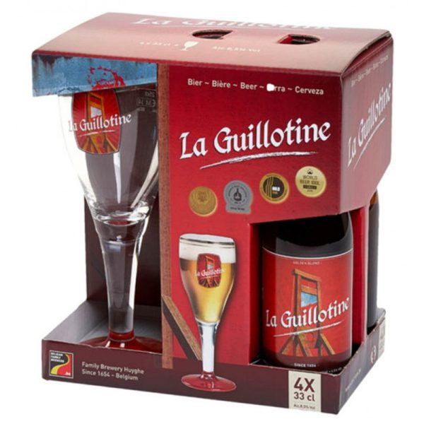 Kit Cerveja Delirium La Guillotine - 330mL x 4 + Taça de 250mL