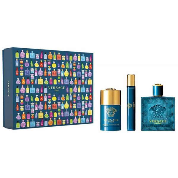 Kit Perfume Versace Eros EDT 100mL + 10mL + Desodorante 75mL - Masculino