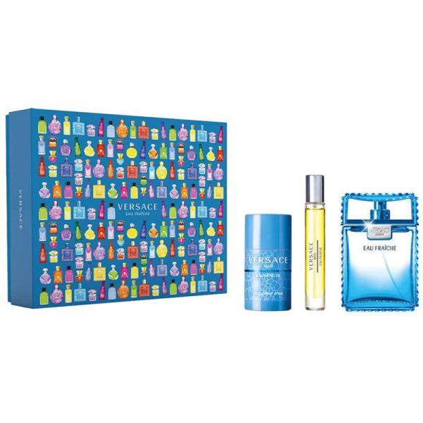 Kit Perfume Versace Man Eau Fraîche EDT 100mL + 10mL + Desodorante 75mL - Masculino