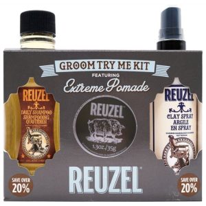 Kit Reuzel Pomada fixação + Spray fixação + Shampoo