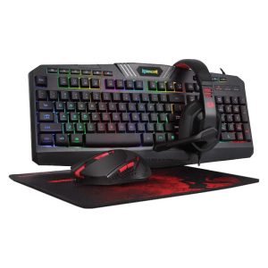 Kit Teclado + Mouse + Fone + Mouse Pad Redragon Gaming Essentials S101-BA-2