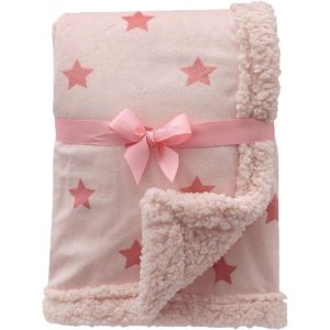 Mantinha dupla face estrelinhas Buba 11849 (rosa)