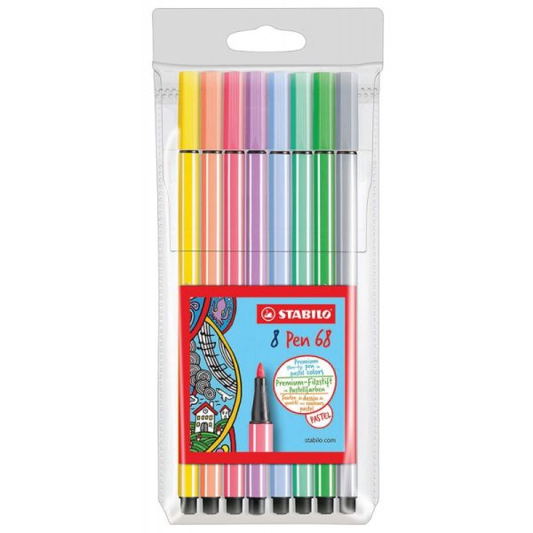 Marcador Stabilo Pen 68 Pastel 8-01 - (8 Cores)