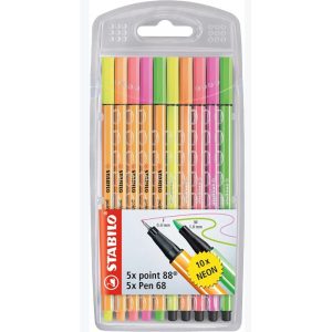 Marcador Stabilo Point 88/PEN 68 10 Cores