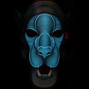 Mascara de DJ LED Pantera Verde MB-017