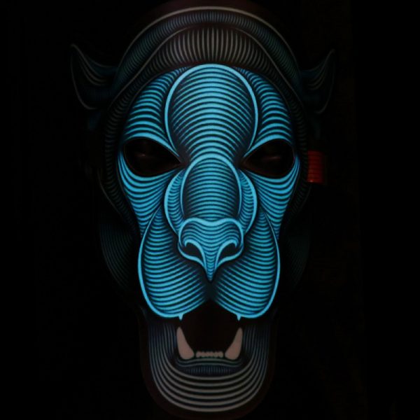 Mascara de DJ LED Pantera Verde MB-017