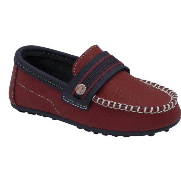 Mocassim Infantil KLIN Curumim 197 - Vermelho/Marino