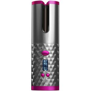 Modelador de Cabelo Automático Wireless SL-886 Portátil - Cinza/Rosa